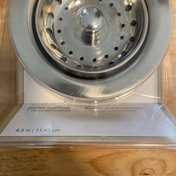 Allen + Roth 4.5" Fixed Post Sink Strainer Stainless Steel Finish NEW - Picture 2 of 4